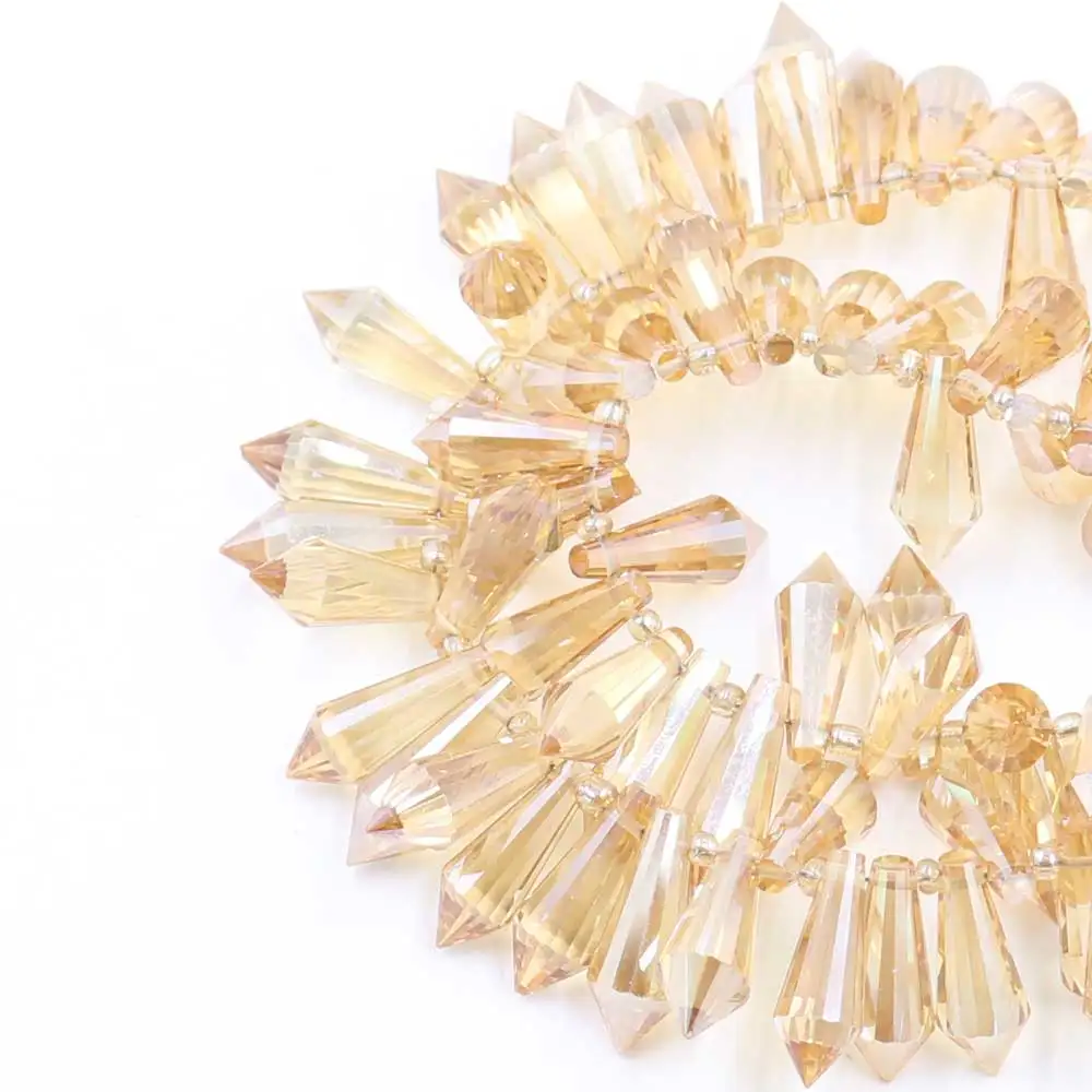 ZHUBI Glass Long Drop Beads 8x20mm Fashion for Jewelry DIY Crystal Sharp Making Materials to Make Necklaces | Украшения и