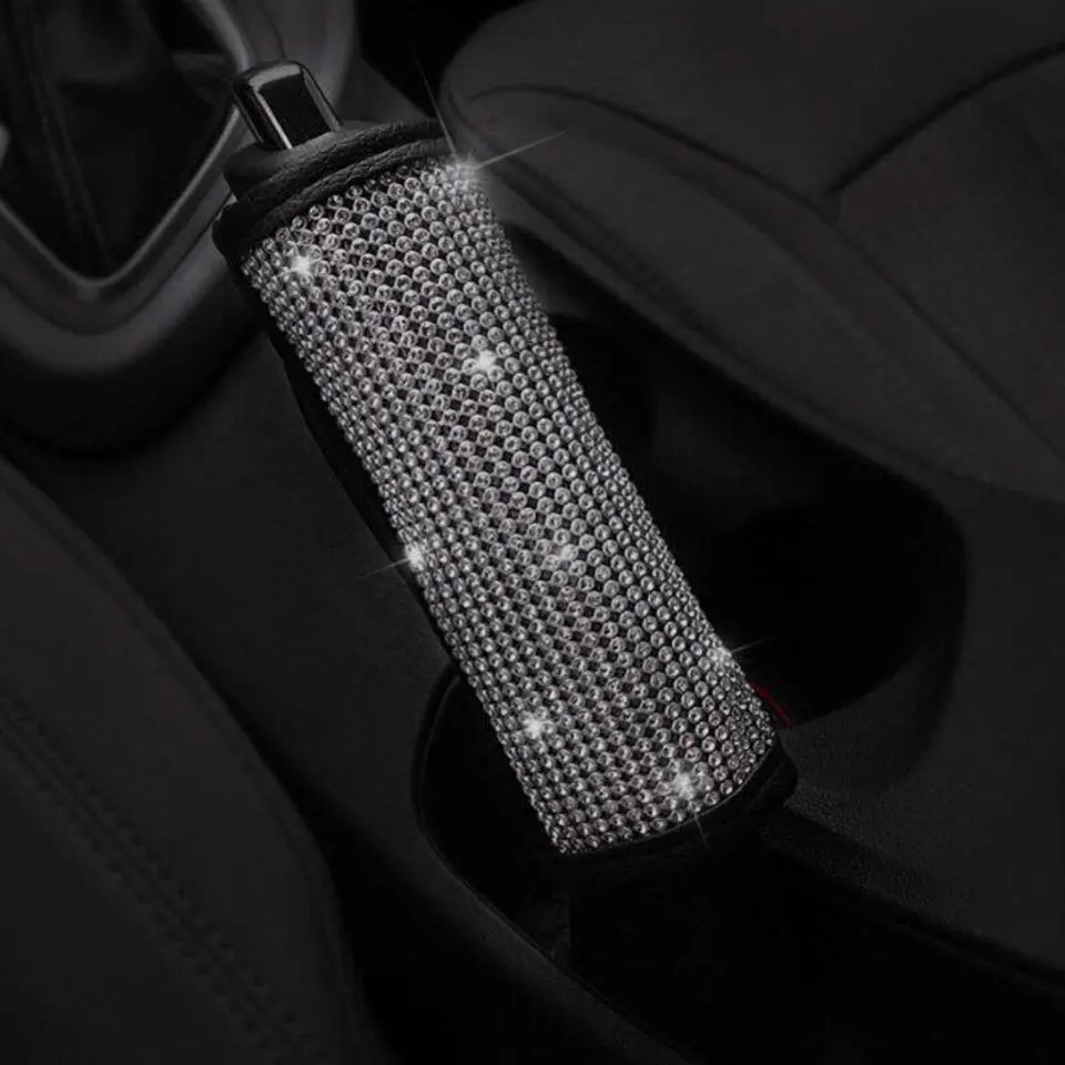 Hand brake cover Стразы, блестящий кристалл, Накладка для ремня безопасности автомобиля, подушка для шеи, поддержка талии, чехол для рулевого колеса, авто аксессуары для интерьера - Название цвета: Hand brake cover