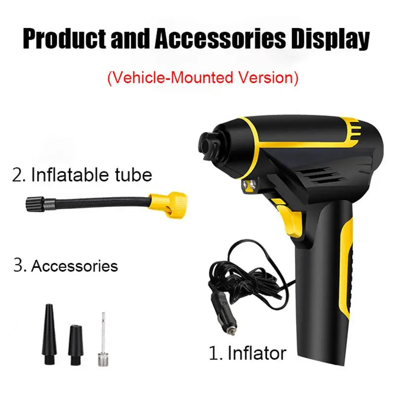 Digital Wireless Smart Rechargeable Car Air Pump Portable Handheld Tyre Inflator Electric Inflating Compress |