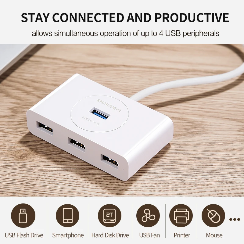 SmartDevil Multi USB 3 0 Type C концентратор к 4 для Macbook Pro адаптер Huawei P20 компьютер жесткий диск