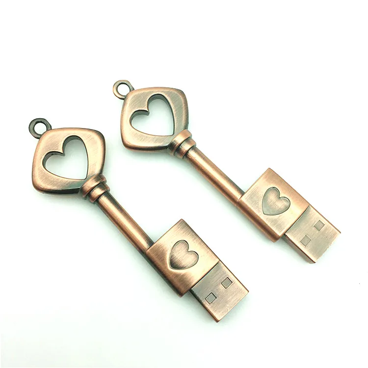 Hot Sale Heart Key USB Flash Drive 4GB 8GB 16GB 32GB 64GB Pendrive Memory Stick usb Pen drive Waterproof metal key | Компьютеры и офис
