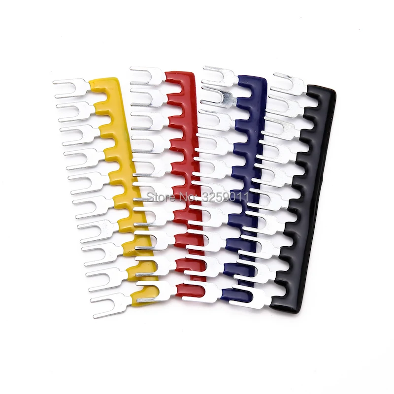 

40PCS Pre Insulated Fork Type Terminal Barrier Strip Jumper Connectors TD1510 / TD-10A Wire Connector 10A 10 Positions KIT