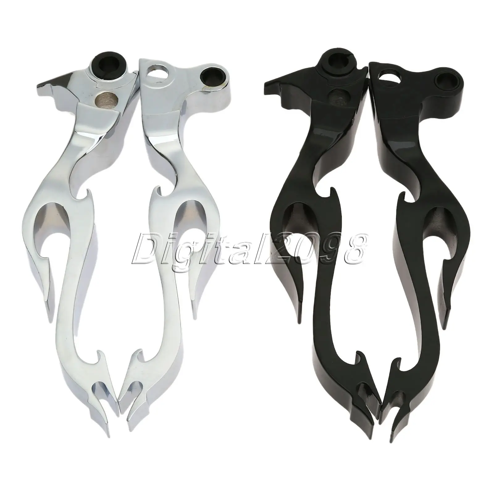 

Yetaha 1Pair Motorcycle Clutch Brake Hand Levers For 1996-2012 HD Softail Motorbike Brake Parts Black Chrome Flame
