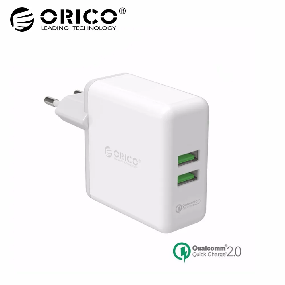 ORICO QCK 2U 2 порта быстрое зарядное устройство Портативный QC 0 USB настенное для samsung