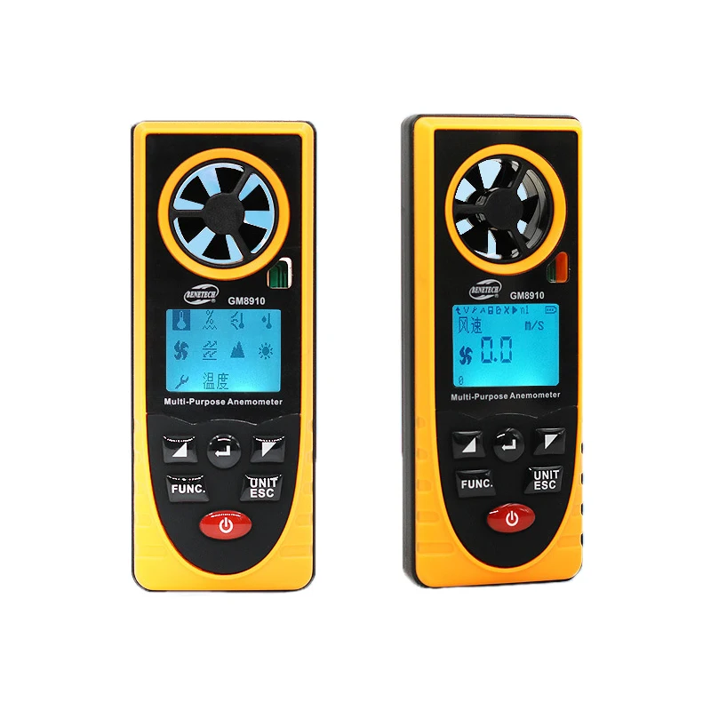 RZ GM8910 Многофункциональный цифровой анемометр Скорость воздуха Температура Влажность ветер охладитель точки росы атмосферное давление тестер