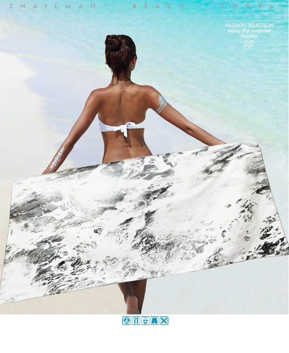 brand Surfing Compact Beach Towel Microfiber Travel Fitness Surfboard surf wave | Дом и сад