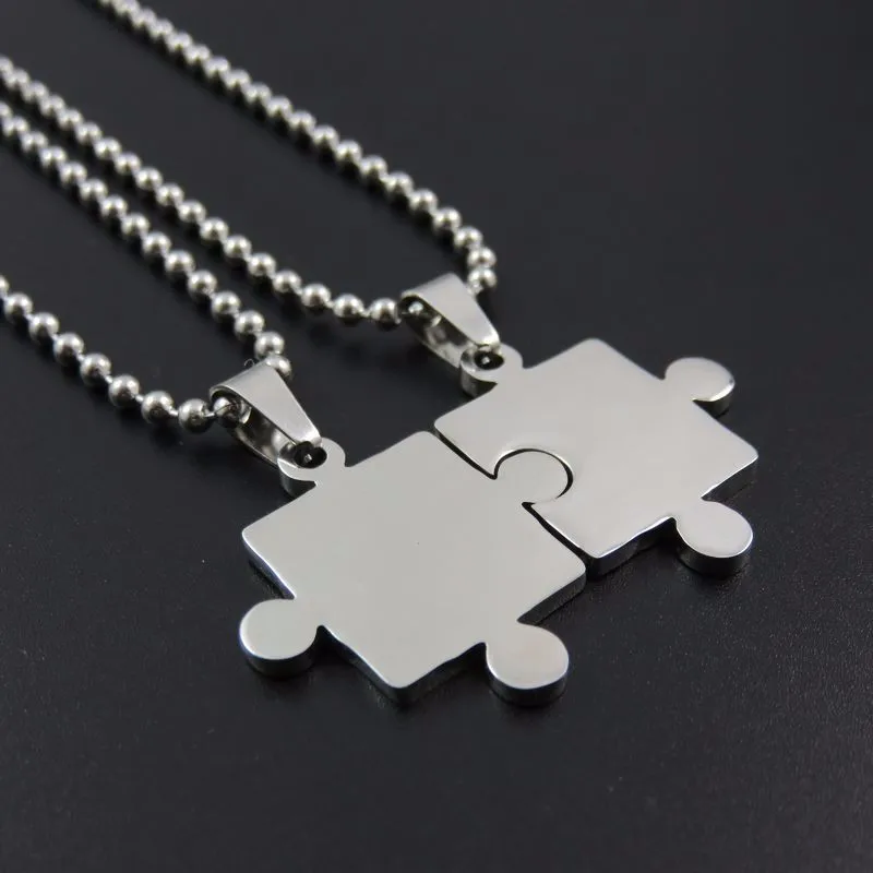 10 шт. подвески пазлы из нержавеющей стали две половины|fashion jewelry|jewelry fashionjewelry wholesale