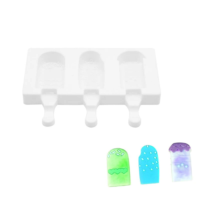 Домашняя Пищевая силиконовая форма для крема 3 ячейки формы мороженого