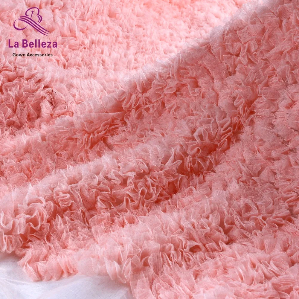 Новый модный стиль розовые 3D шифоновые цветы на сетке Высококачественная