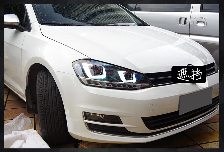 AKD автомобильный стайлинг головной фонарь для VW Golf 7 фары для автомобиля Golf7 светодиодный фонарь ангел глаз DRL светодиодный сигнал H7 D2H Hid вариант биксеноновый луч