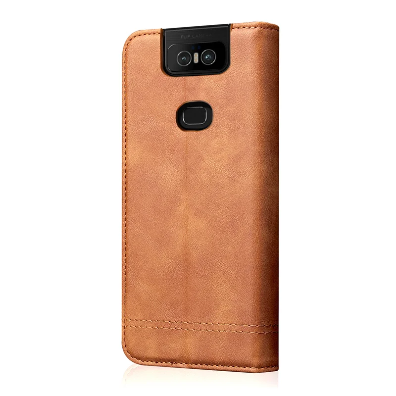 Для Asus Zenfone 6 ZS630KL Чехол кожаный Ретро Чехол-кошелек с подставкой задняя крышка для