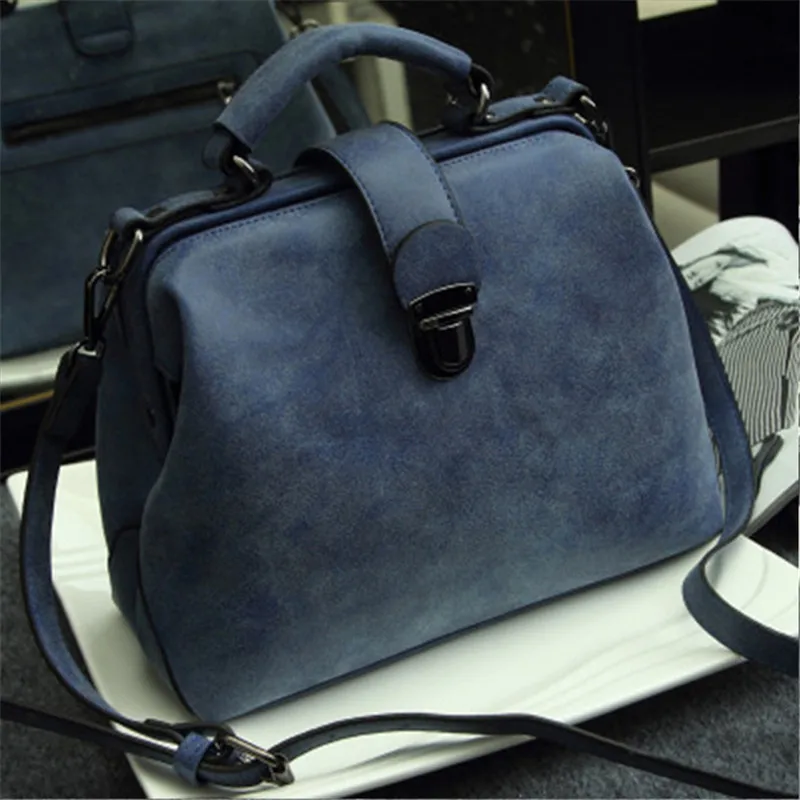 blue2 Женская сумка из искусственной кожи, модная маленькая сумка для доктора, клетчатые сумки с заклепками, повседневные знаменитые женские сумки на плечо с цепочкой, сумки через плечо - Color: blue2