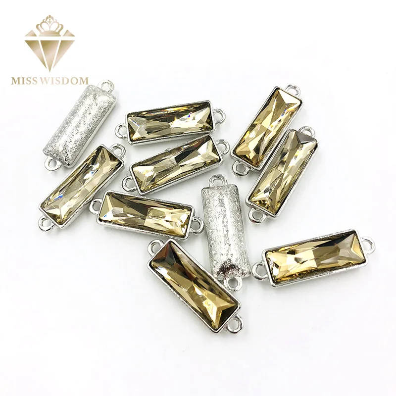 

7X21mm легкий кофе, пришивные стразы, прямая лента, сплав, двойной подвесной кристаллический кулон, DIY аксессуары/аксессуары для одежды