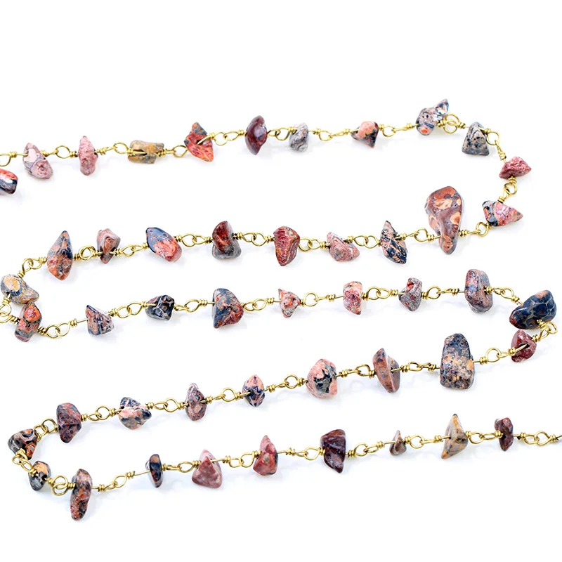 Хэнкун Родонит самородок Чип бисер четки цепи с латунной проволоки Упакованные