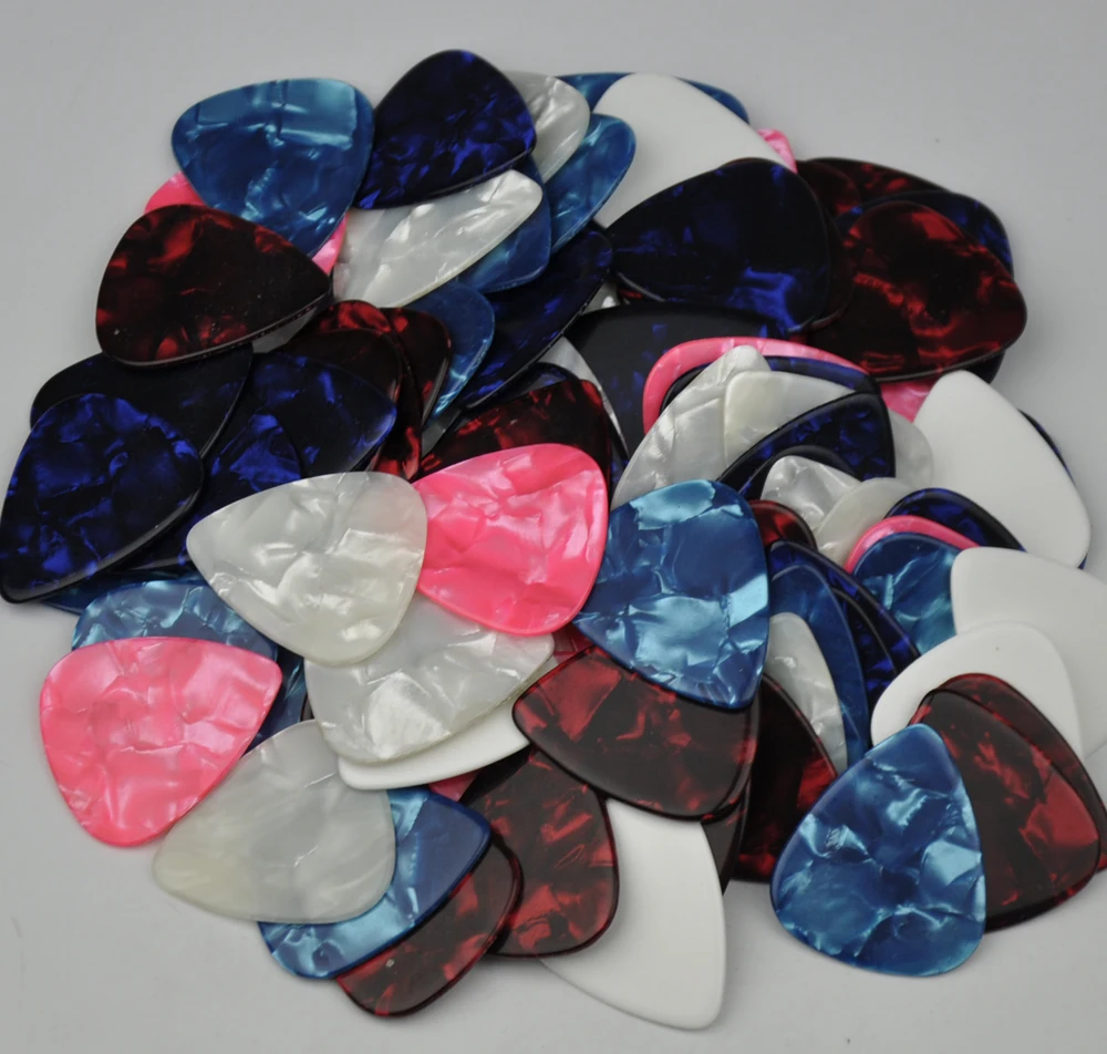 Lots of 100pcs Extra Heavy 1.5mm Celluloid Blank Guitar Picks Plectrums Assorted Colors For Electric Guitar Bass
