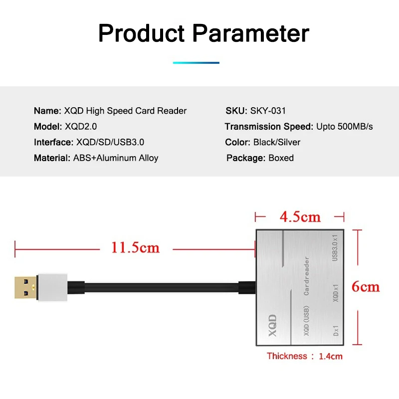 Картридер XQD SD(HC) 500 МБ/с./с высокоскоростная камера XQD2.0 SD USB3.0 HUB набор адаптеров для