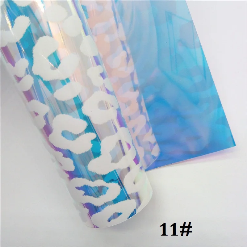 11 Glitterwishcome 21X29 см прозрачный ТПУ, переливающийся Русалка точки сердца леопарда звезды леопарда кожаные простыни для бантов, GM410A - Цвет: 11