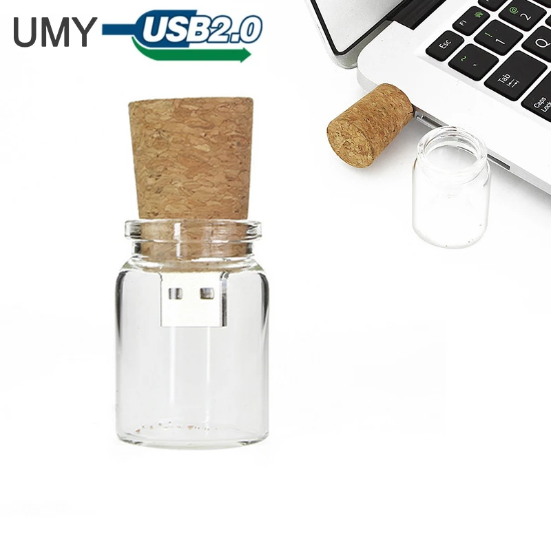 

USB flash drive wishing bottle pen drive real capacity memory stick cute glass drift bottle pendrive 4G 8G 16G 32G 64G usb stick