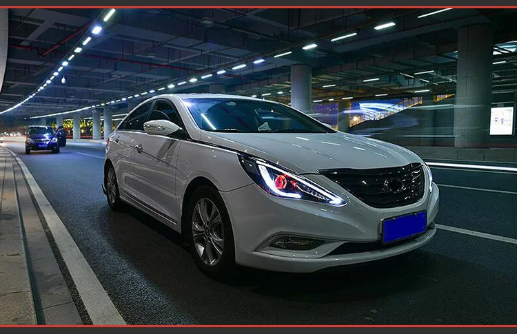 AKD автомобильный Стайлинг Головной фонарь для hyundai Sonata СВЕТОДИОДНЫЙ Фонарь 2011- динамический сигнал поворота светодиодный DRL Hid Bi Xenon автомобильные аксессуары