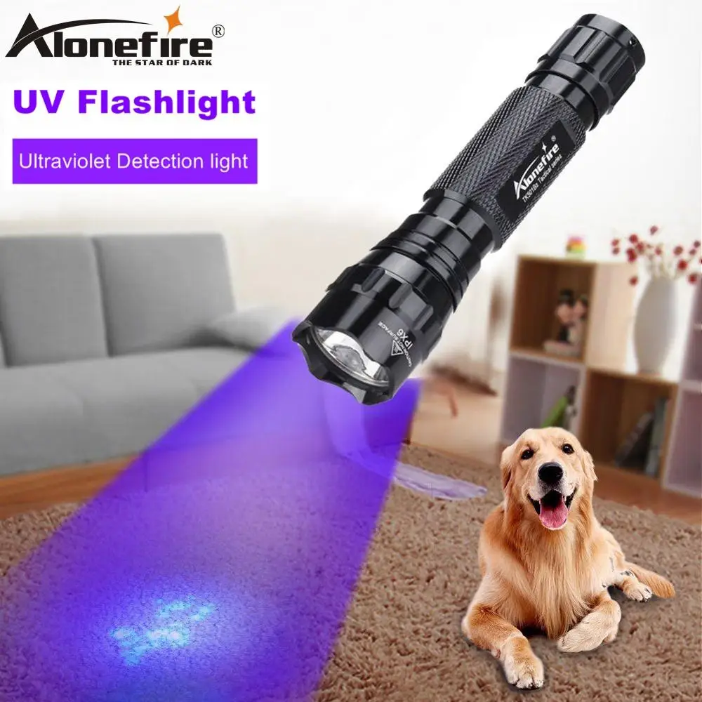 ALONEFIRE 501B Высокая мощность UV светильник 395nm флэш в виде скорпиона кошки собаки