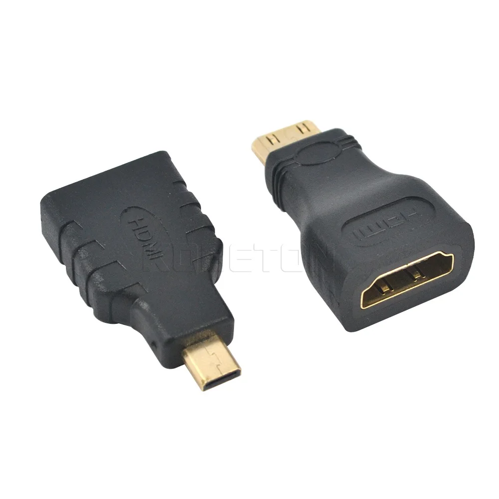Full HD 3 в 1 V1.4 к мини микро HDMI-совместимый кабель золотистый-адаптер для плакировки