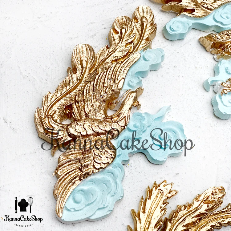 Форма для торта в виде дракона и феникса Китае форма форме помадки Loong Phoenix