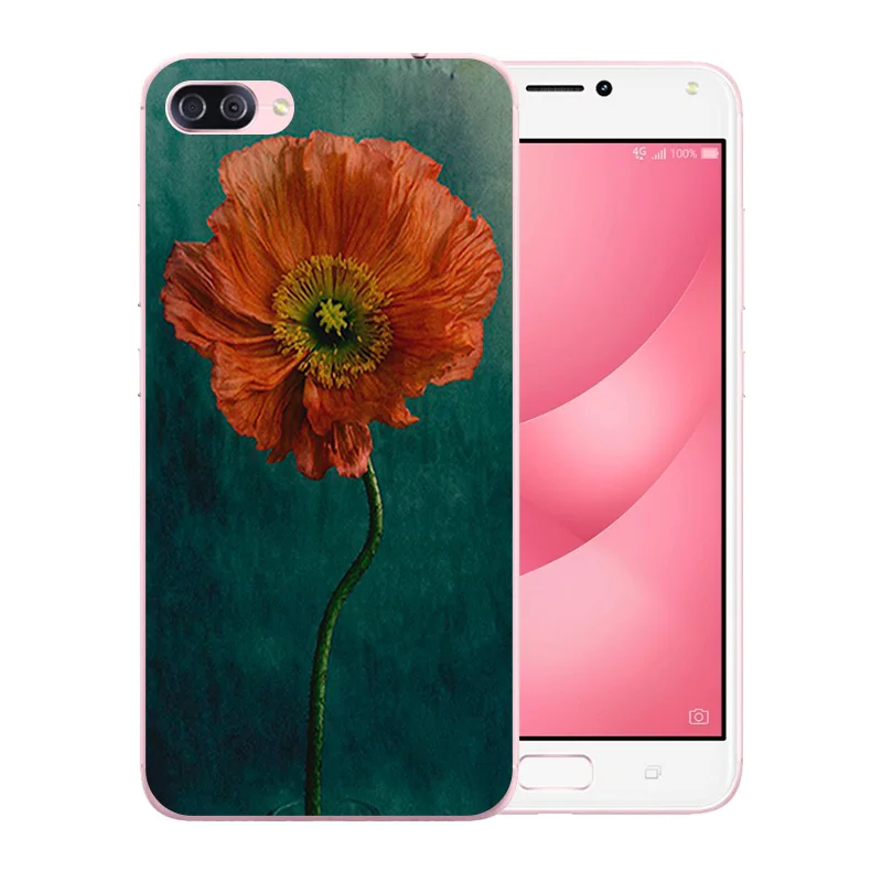 Luxury Flexible For Asus ZenFone 4 Max ZC554KL Blossom Pattern Back Cover Soft TPU Silicone Matte Protect Phone Case Clear Shell |