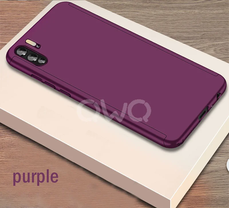 Фиолетовый 360 Роскошный чехол для телефона huawei P20 P30 Lite Pro mate 20 10 Lite Pro 20x матовый чехол для huawei P20 nova 3 3i полная защита - Цвет: Фиолетовый