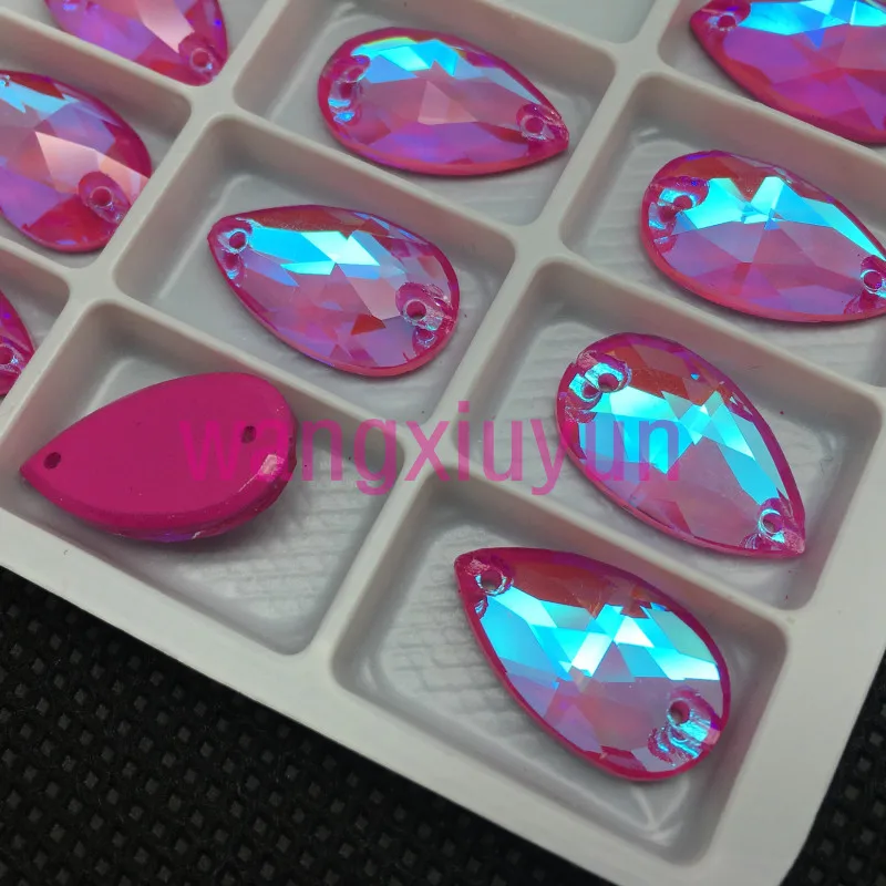 Мокко AB Colors 3230 K9 стеклянный Хрустальный каплевидный пришивной камень с плоской