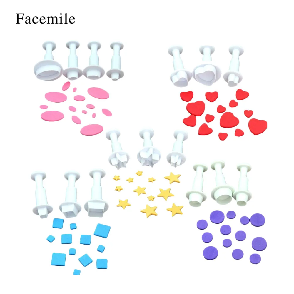 Facemile 16 шт. пластиковые фрезы для печенья квадратные круглые сердца овальные