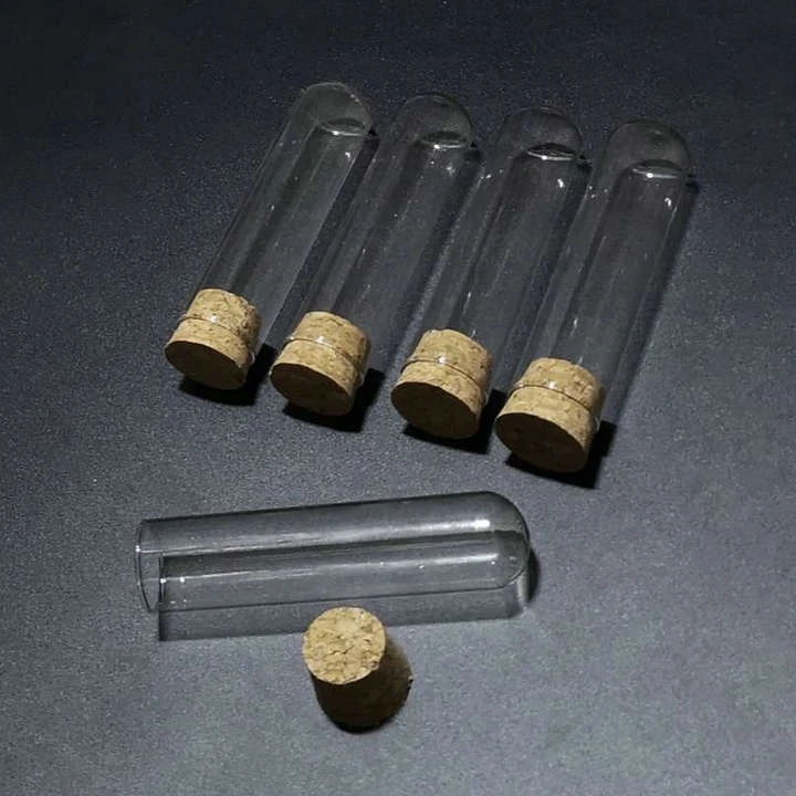 12 шт./лот 25x100 мм круглая Нижняя стеклянная пробирка с пробковой пробкой для