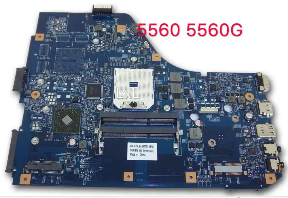 

New Motherboard for Acer aspire 5560 5560G Laptop Motherboard DDR3 MBRNW01001 48.4M702.011 100% Teste ok