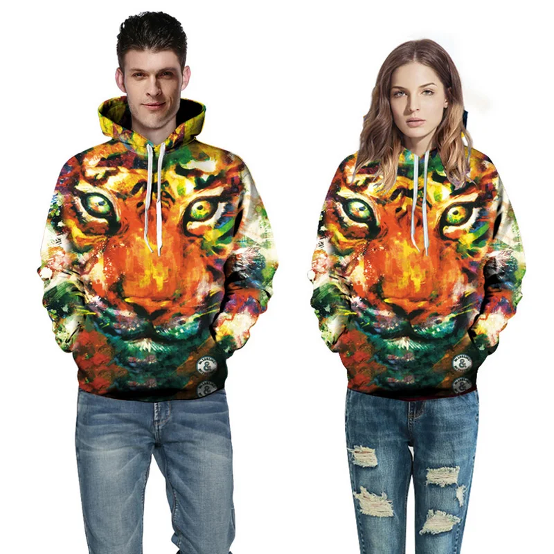 

3D Painting animal colorful tiger hoodies men sweatshirt men harajuku brand clothing sweatshirt hoodie streetwear pullovers