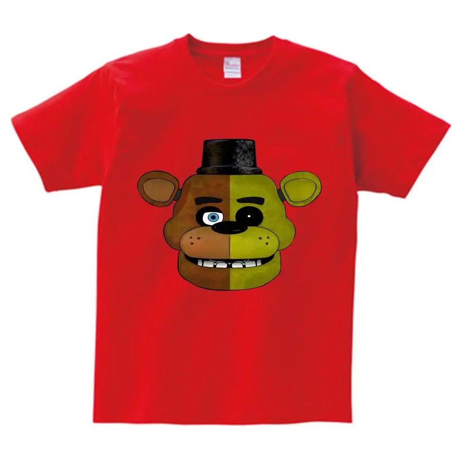 red childreT-shirt Футболка для мальчиков летняя детская футболка с принтом «пять ночей с Фредди» FNAF Детская одежда Одежда для девочек с принтом «Фредди 2» Футболки с рисунками - Цвет: red childreT-shirt