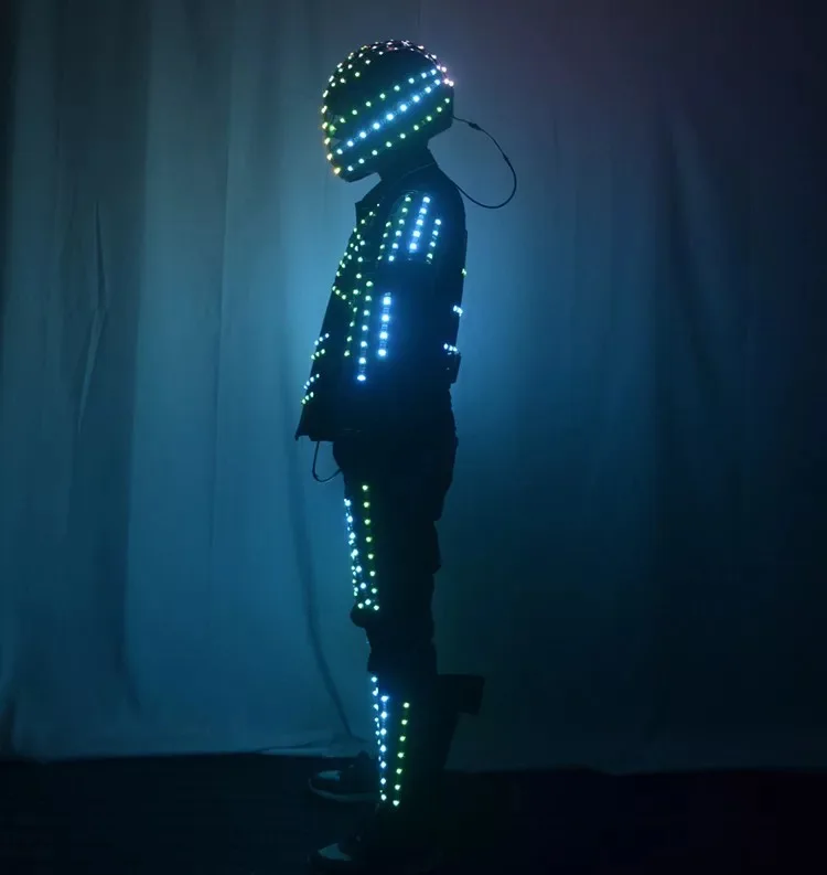 

Colorful Led Luminous Robot Dance Suit Illuminated Growing Light Up Ballroom Halloween Costume Grand Event Party Led Clothes