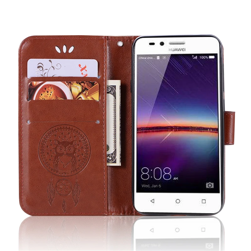 Coque люкс Ретро откидная крышка для Huawei Y3 II искусственная кожа + ТПУ тиснением