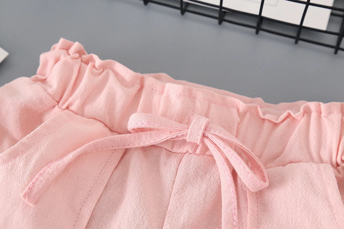 GHFTTY/Одежда для девочек летняя одежда футболка с короткими рукавами и кружевными