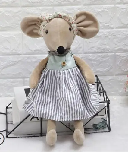 brown girl candice guo! cute plush toy lovely cartoon couple lover mouse handsome dress rat soft stuffed doll girl birthday Christmas gift - Цвет: brown girl