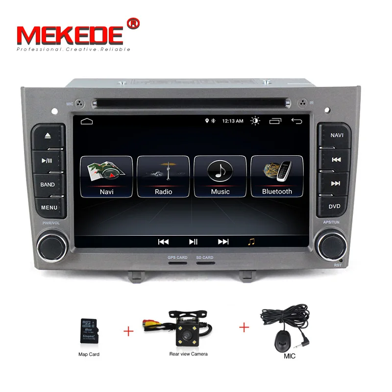 add camera MEKEDE Android8.1 четырехъядерный для peugeot 308 408 автомобильный dvd-плеер gps навигатор Bluetooth радио микрофон карта подарок - Цвет: add camera