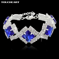 toucheart crystal stainless steel bracelets for women silver charm bracelets bangles wedding jewelry bracelet femme sbr140169