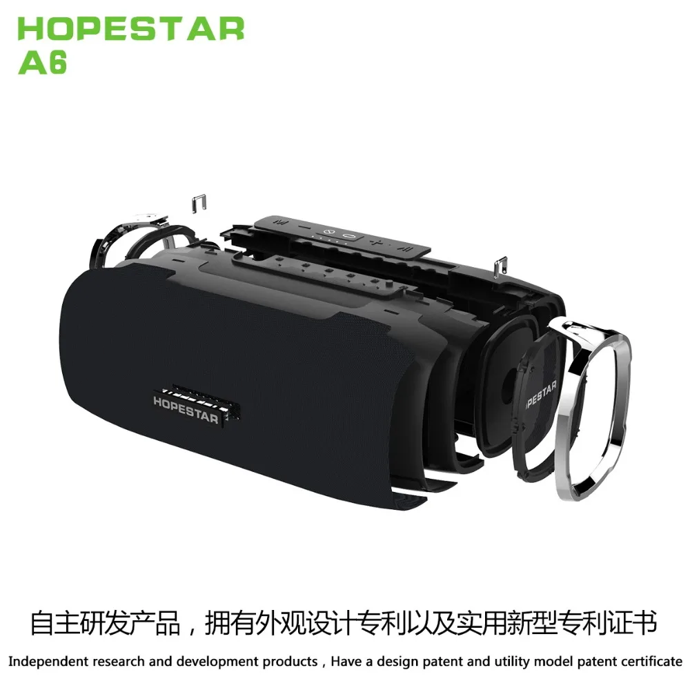 Hopestar A6 Bluetooth динамик музыкальная Колонка стерео Бас Сабвуфер 30 Вт Водонепроницаемый Открытый Портативный беспроводной громкий динамик+ внешний аккумулятор