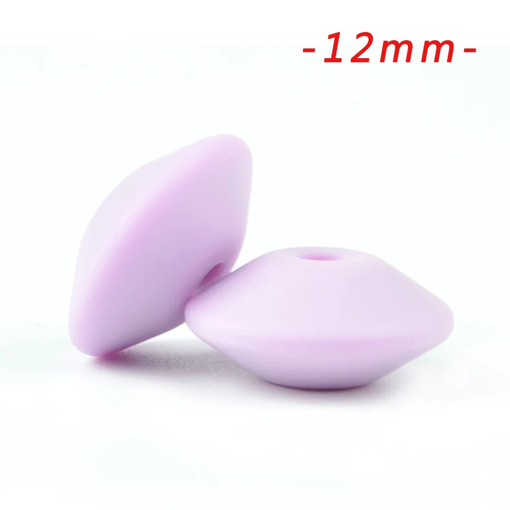 12mm lavender fog LOFCA 100 шт. силиконовые бусины в форме чечевицы 12/15 мм Силиконовые Бусины россыпью детский прорезыватель BPA микроволновых печей DIY бусины для ожерелье-прорезыватель - Цвет: 12mm lavender fog