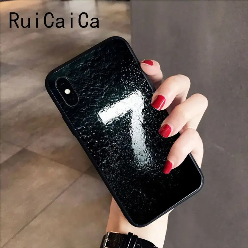 RuiCaiCa черный мягкий черный чехол для телефона с буквами и цифрами для iPhone X XS MAX 6 6S 7 7plus 8 8Plus 5 5S XR