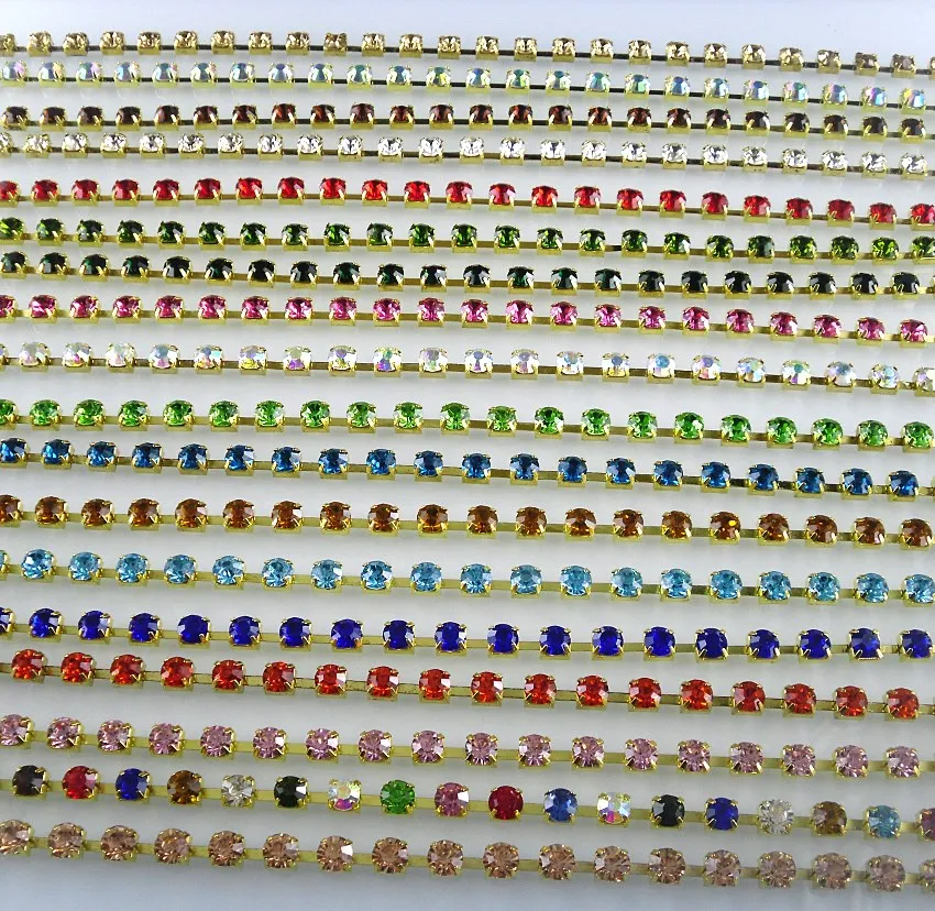 SS30 модная аппликация для костюма 6 мм Хрустальные стеклянные стразы золотая