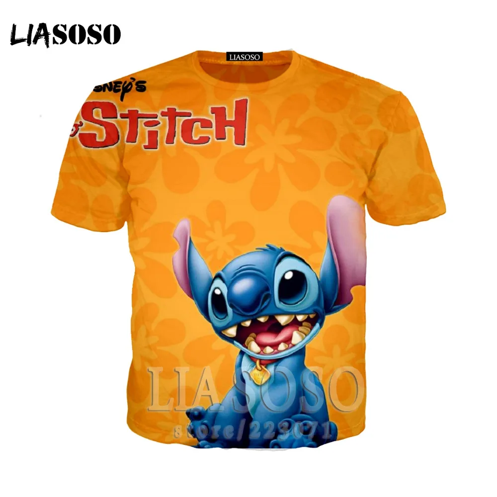 LIASOSO Лило и Стич футболки животные рубашка 3d печати Косплей peluche Camisas Hombre Harajuku