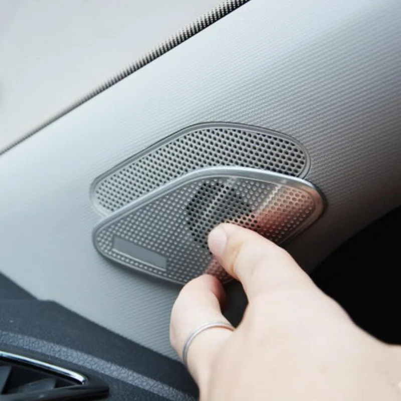 

Tonlinker Interior A column Tweeter Speaker Cover Sticker for Volkswagen POLO 2011-19 Car Styling 2 PCS Stainless steel sticker
