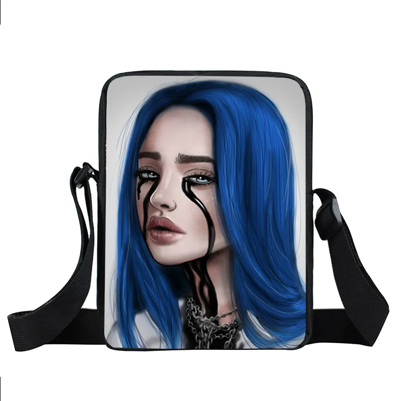 xkb em01 Billie Eilish мини-сумка-мессенджер в стиле хип-хоп сумки через плечо женские сумки для мальчиков и девочек сумки через плечо bookbag rapper модные сумки в подарок - Цвет: xkb em01