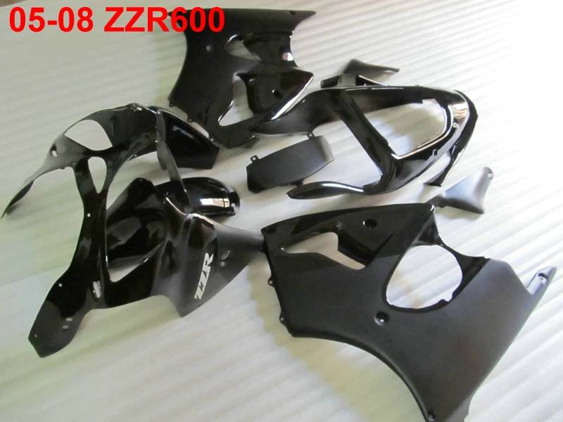 Литые под давлением Обтекатели для Kawasaki Ninja ZZR600 2005 2006 2007 2008 черные 05 06 07 08 TW50 |