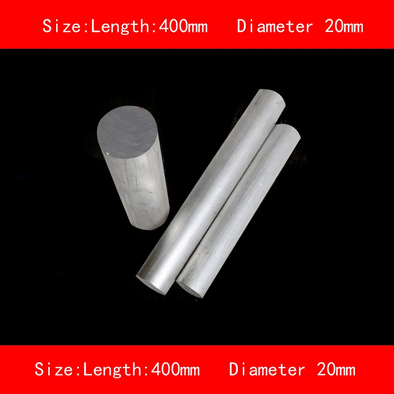 

Гладкая поверхность длина 400 мм диаметр 20 мм Серебряный 6061 алюминиевый стержень