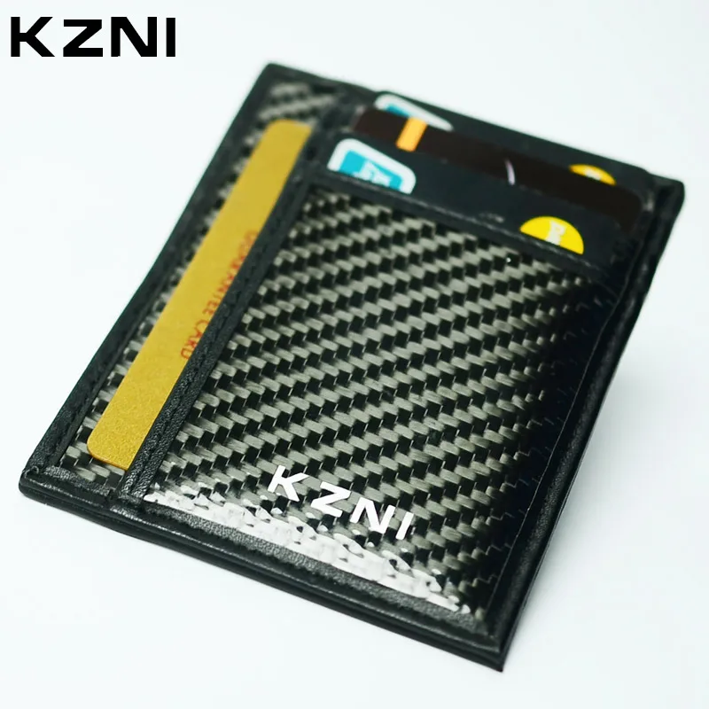 KZNI Rfid блокирующий карбоновый женский кошелек из натуральной кожи с отделением